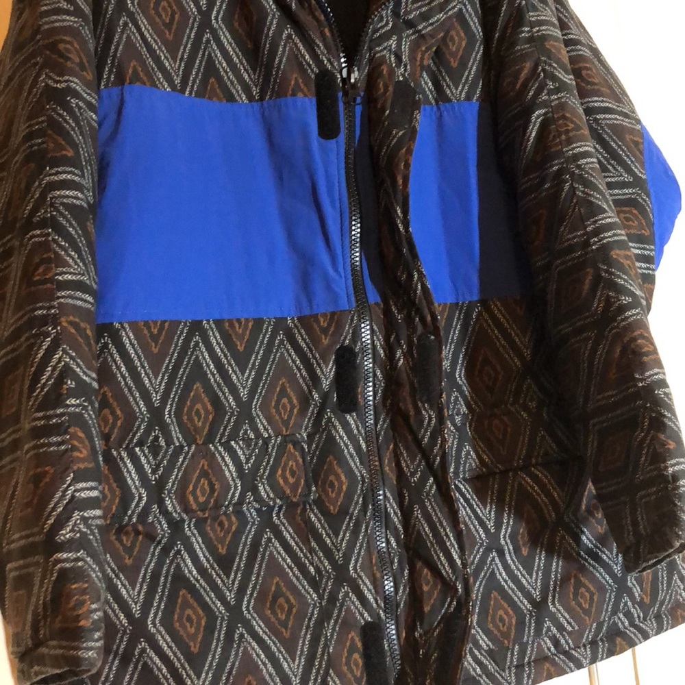 Zara Man Coat Diamond Color Block Pattern Sz M - image 3